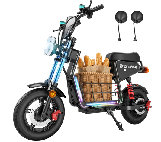 isinwheel H7 56 KM/H Seated Adult Electric Commuting Scooter | 1500W | 69 KM Range | 15" Tires | Long Range E-Scooter
