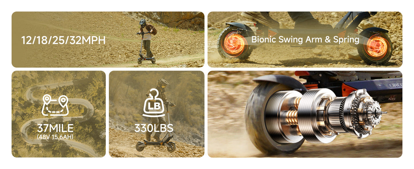 Circooter Landturbo Pro (48V) 1500w Multi-Purpose Electric Scooter