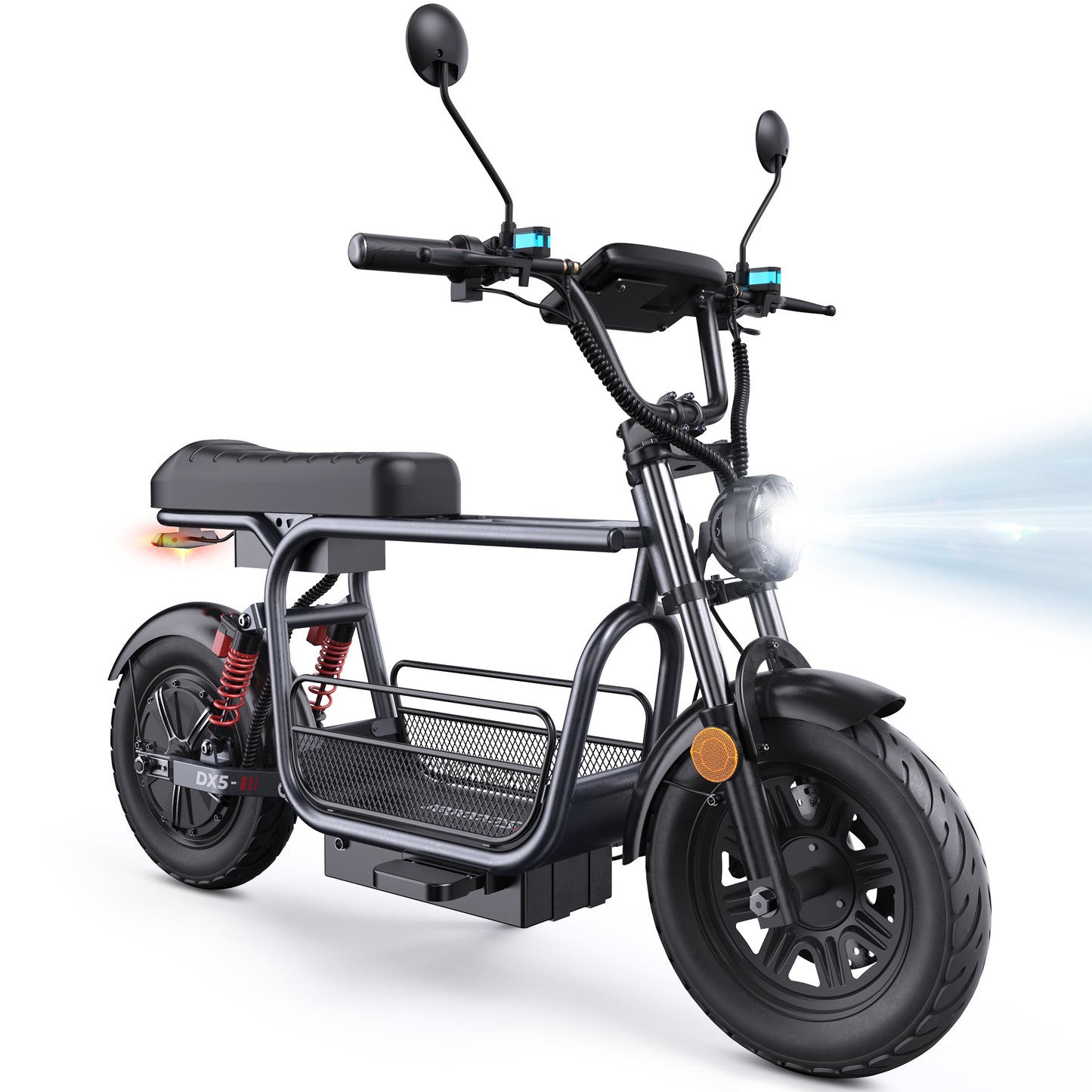 iScooter DX5 55 KM/H Seated Adult Electric Cargo Scooter | 1500W | 72 KM Range | 15" Tires | Long Range E-Scooter