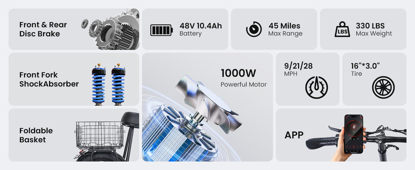 iScooter F7 (48V) 1000w Multi-Purpose Electric Scooter