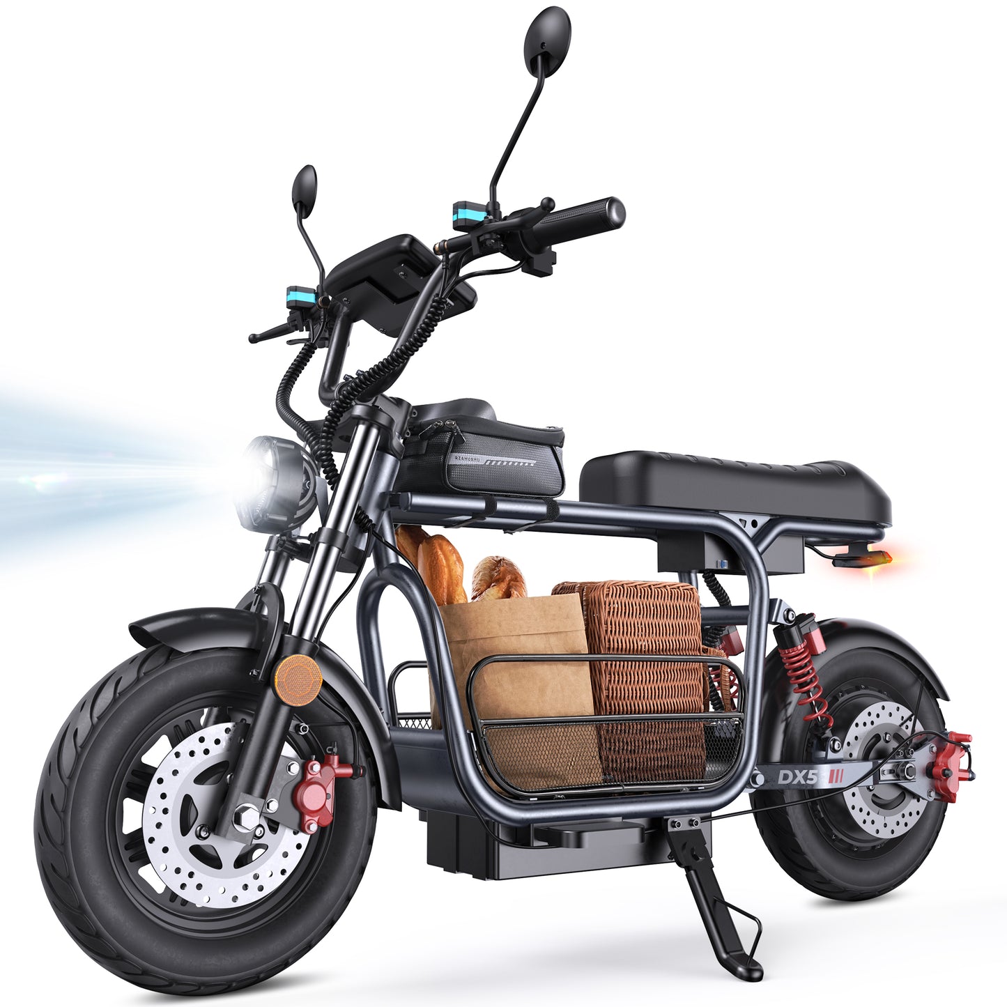 iScooter DX5 55 KM/H Seated Adult Electric Cargo Scooter | 1500W | 72 KM Range | 15" Tires | Long Range E-Scooter