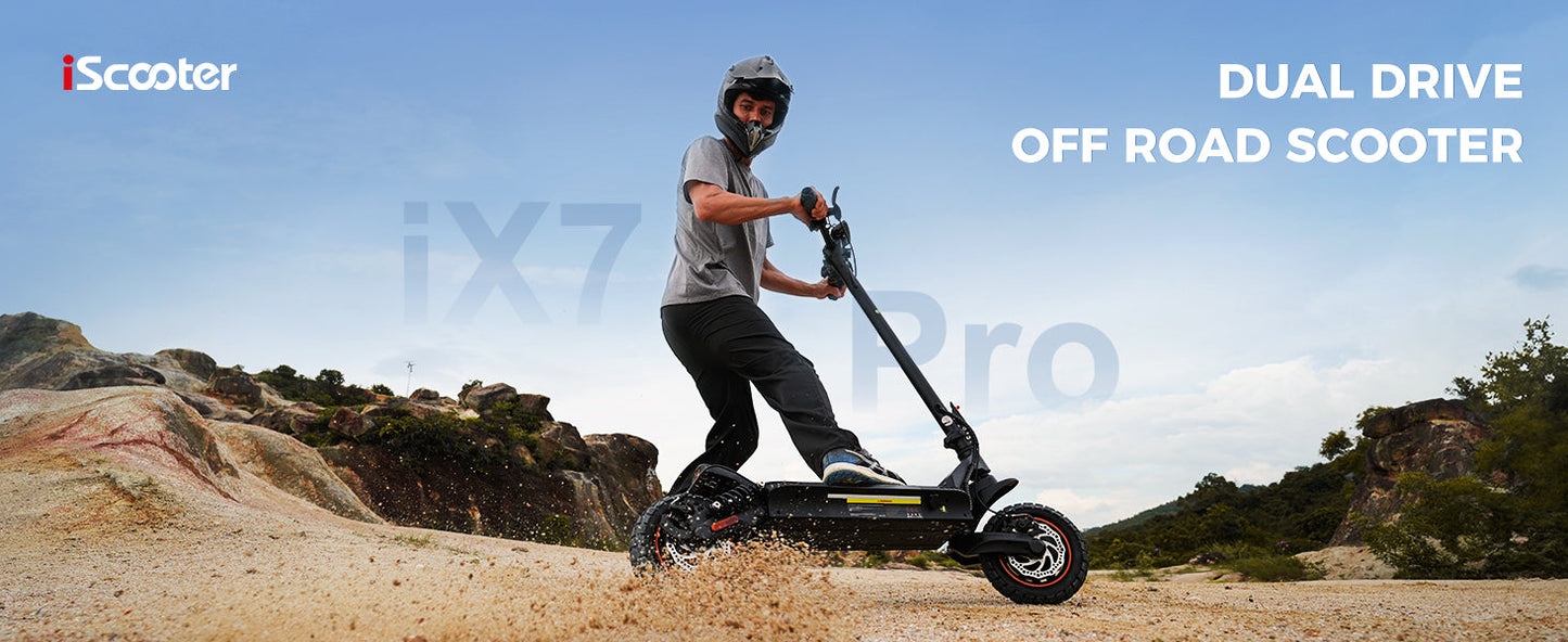 iScooter iX7 Pro 60 km/h Dual Motor Adult Electric Scooter | 2000W | 80 km Range Folding Off-Road E-Scooter