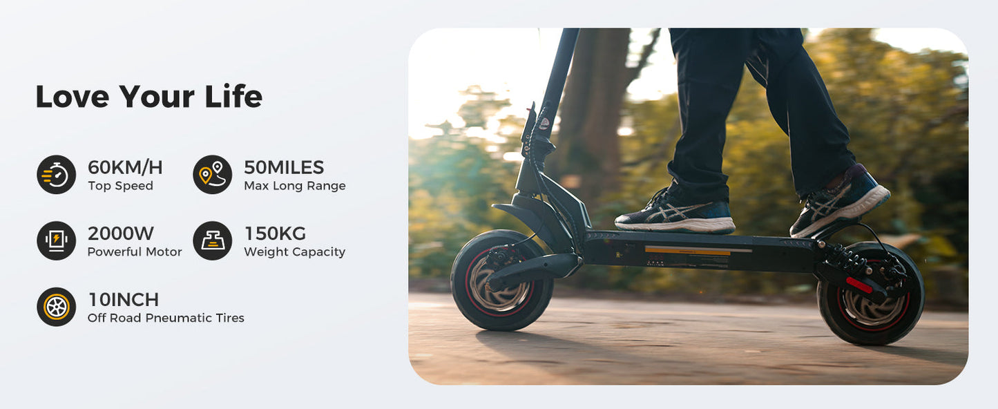iScooter iX7 Pro 60 km/h Dual Motor Adult Electric Scooter | 2000W | 80 km Range Folding Off-Road E-Scooter