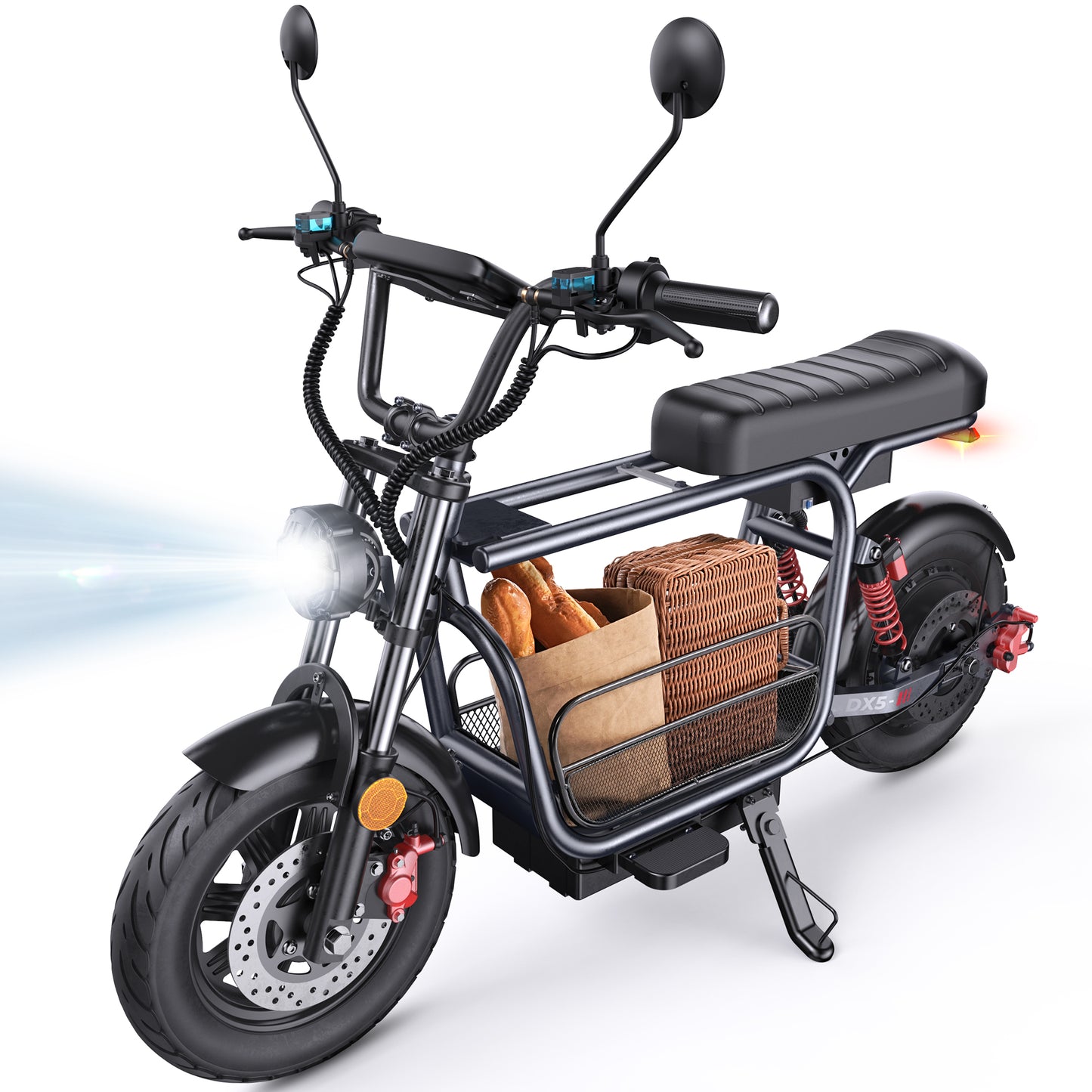 iScooter DX5 55 KM/H Seated Adult Electric Cargo Scooter | 1500W | 72 KM Range | 15" Tires | Long Range E-Scooter