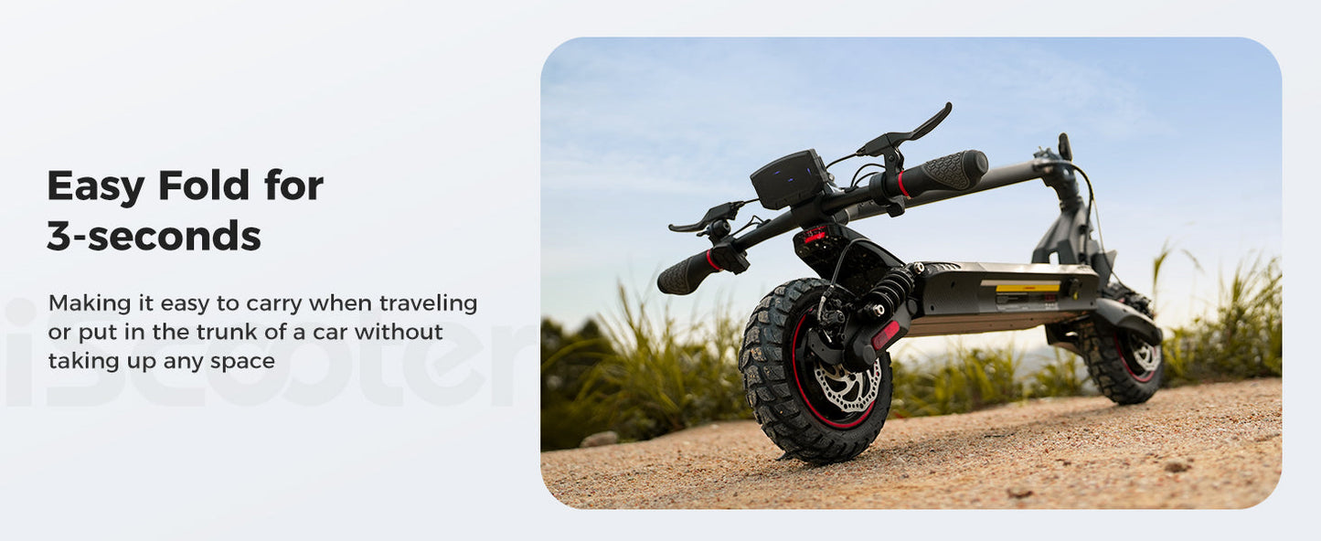 iScooter iX7 Pro 60 km/h Dual Motor Adult Electric Scooter | 2000W | 80 km Range Folding Off-Road E-Scooter