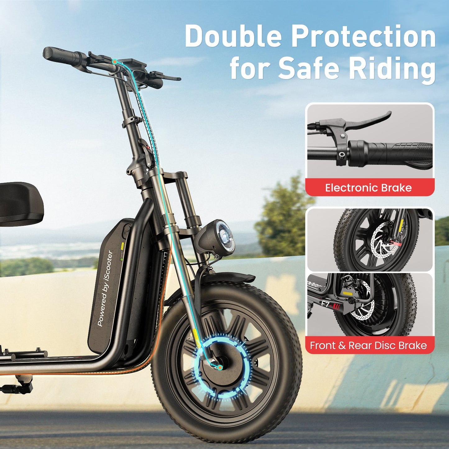 iScooter F7 (48V) 1000w Multi-Purpose Electric Scooter