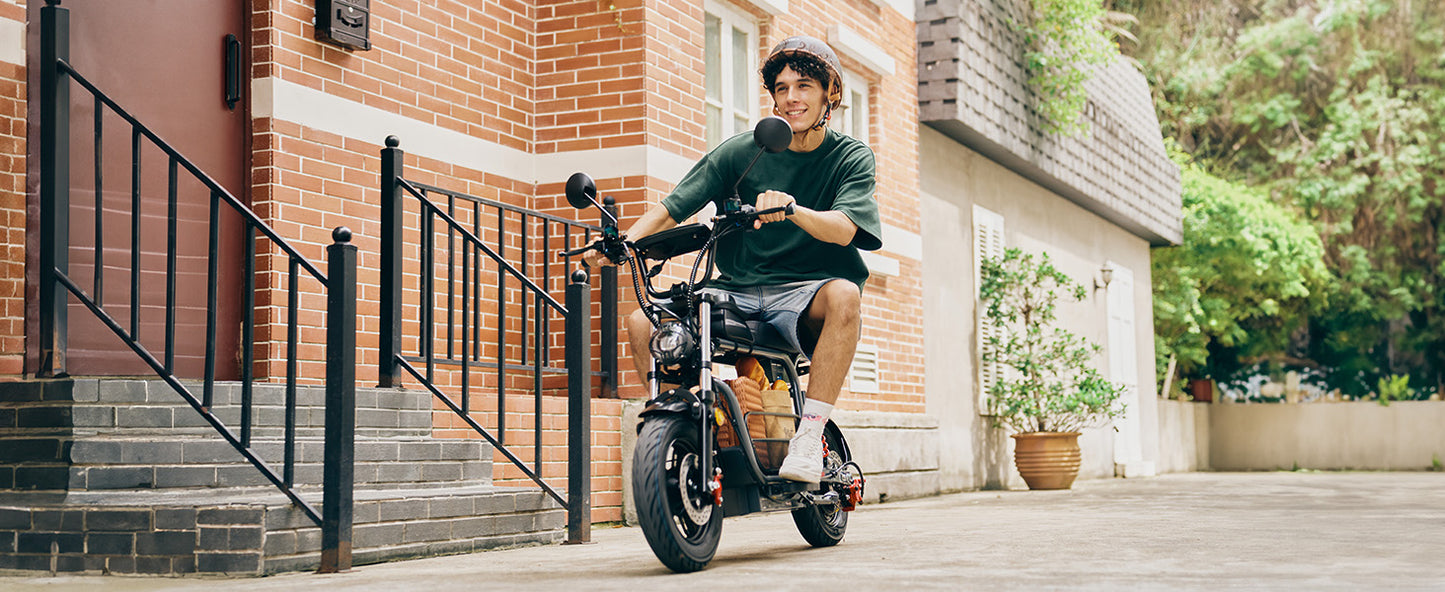 iScooter DX5 55 KM/H Seated Adult Electric Cargo Scooter | 1500W | 72 KM Range | 15" Tires | Long Range E-Scooter