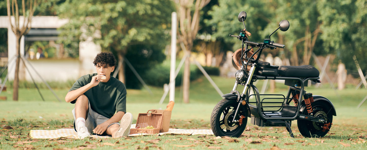 iScooter DX5 55 KM/H Seated Adult Electric Cargo Scooter | 1500W | 72 KM Range | 15" Tires | Long Range E-Scooter