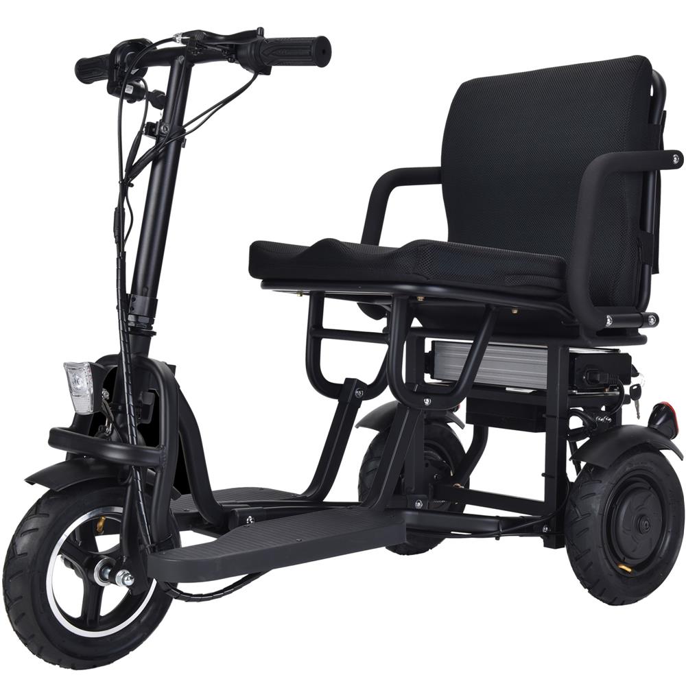MotoTec (48V) 700w Lithium Black Folding Dual Motor Electric Mobility Trike