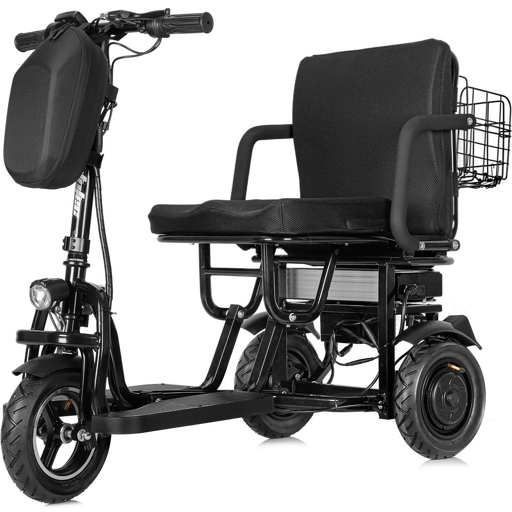MotoTec (48V) 700w Lithium Black Folding Dual Motor Electric Mobility Trike