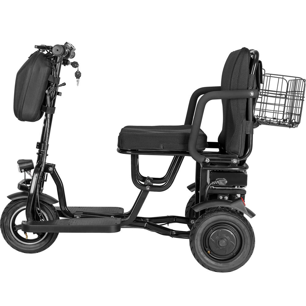MotoTec (48V) 700w Lithium Black Folding Dual Motor Electric Mobility Trike