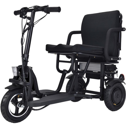 MotoTec (48V) 700w Lithium Black Folding Dual Motor Electric Mobility Trike