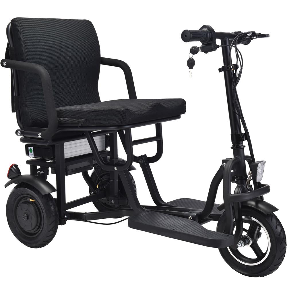 MotoTec (48V) 700w Lithium Black Folding Dual Motor Electric Mobility Trike