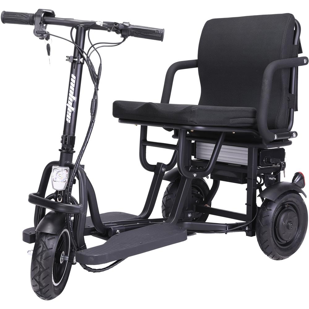 MotoTec (48V) 700w Lithium Black Folding Dual Motor Electric Mobility Trike