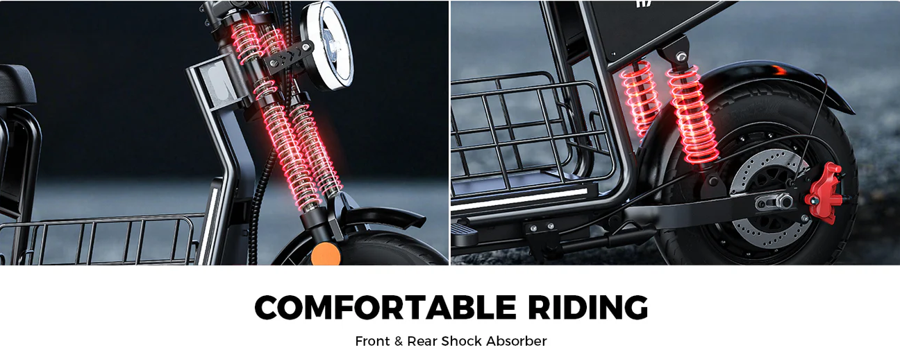 isinwheel H7 56 KM/H Seated Adult Electric Commuting Scooter | 1500W | 69 KM Range | 15" Tires | Long Range E-Scooter
