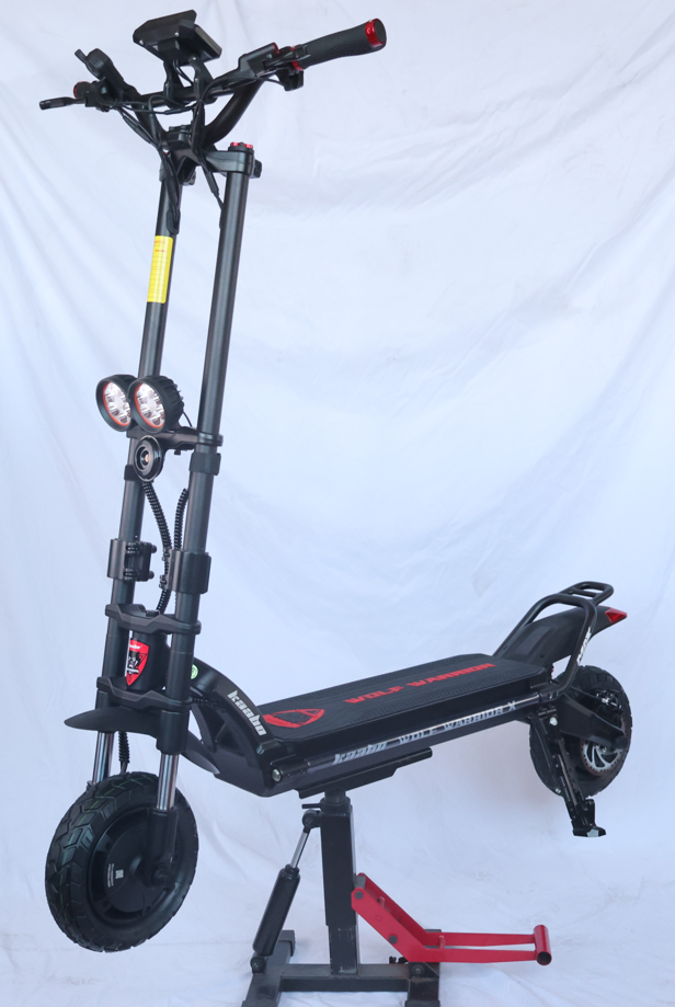 Kaabo Wolf Warrior X Max 44 MPH Dual Motor Adult Electric Scooter | 4000W Peak | 56 Mile Long Range Dual Stem NFC Key Lock E-Scooter