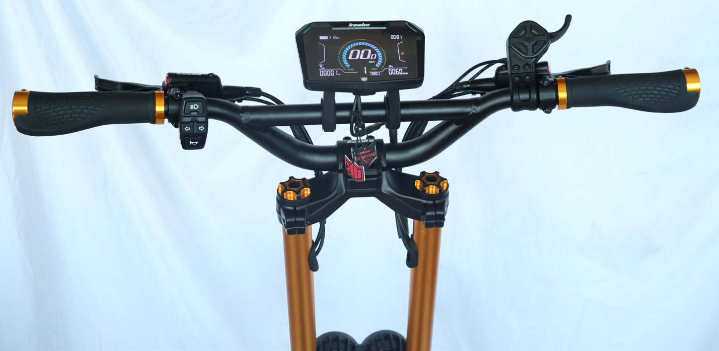 Kaabo Wolf Warrior X Max 44 MPH Dual Motor Adult Electric Scooter | 4000W Peak | 56 Mile Long Range Dual Stem NFC Key Lock E-Scooter