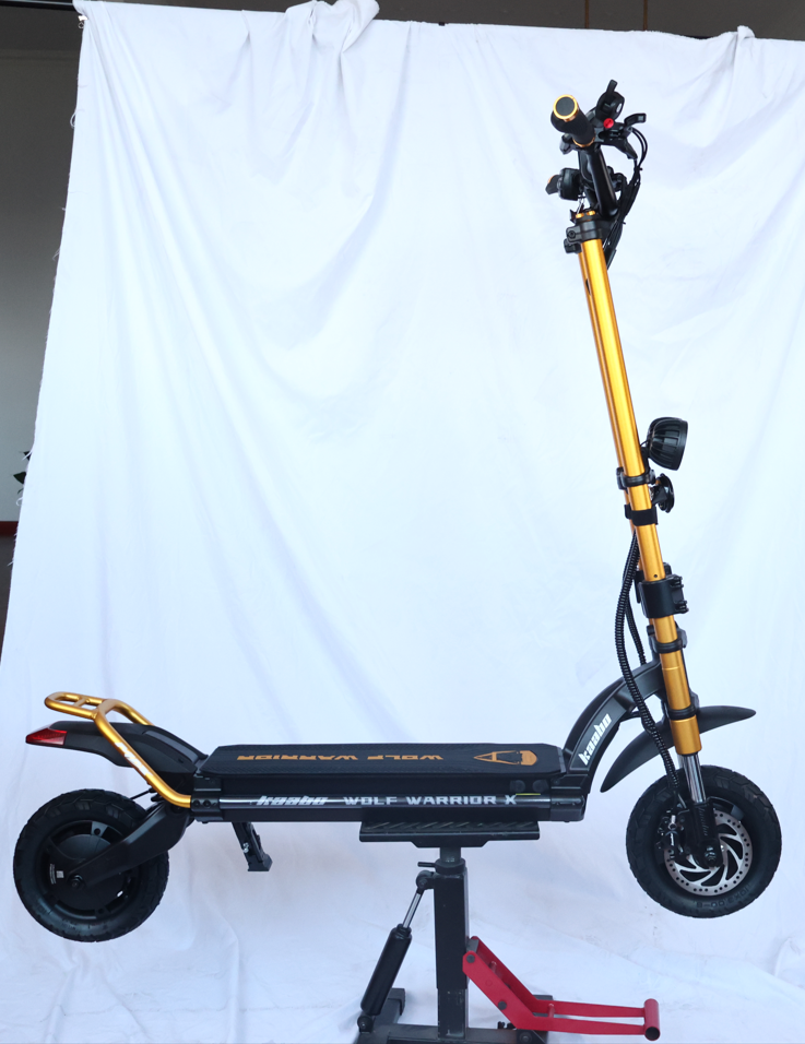 Kaabo Wolf Warrior X Max 44 MPH Dual Motor Adult Electric Scooter | 4000W Peak | 56 Mile Long Range Dual Stem NFC Key Lock E-Scooter