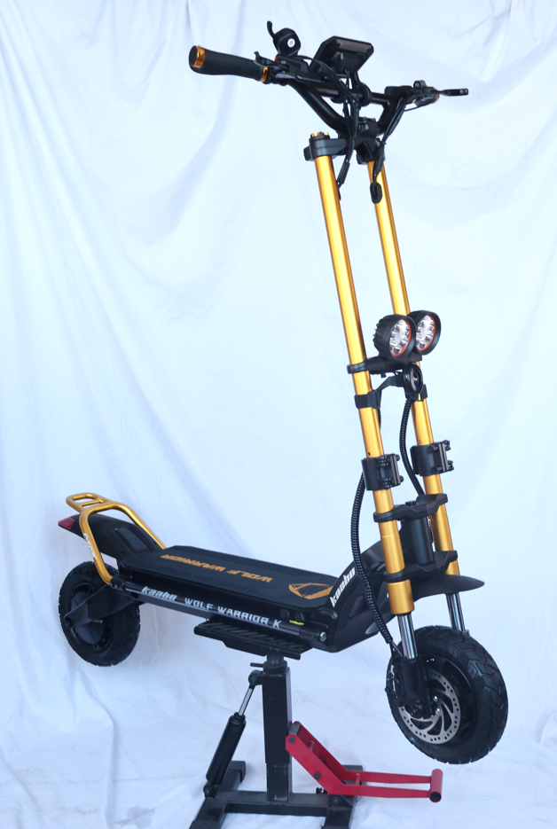 Kaabo Wolf Warrior X Max 44 MPH Dual Motor Adult Electric Scooter | 4000W Peak | 56 Mile Long Range Dual Stem NFC Key Lock E-Scooter