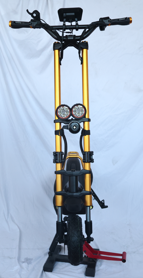 Kaabo Wolf Warrior X Max 44 MPH Dual Motor Adult Electric Scooter | 4000W Peak | 56 Mile Long Range Dual Stem NFC Key Lock E-Scooter