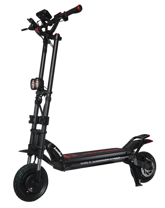 Kaabo Wolf Warrior X Max 44 MPH Dual Motor Adult Electric Scooter | 4000W Peak | 56 Mile Long Range Dual Stem NFC Key Lock E-Scooter