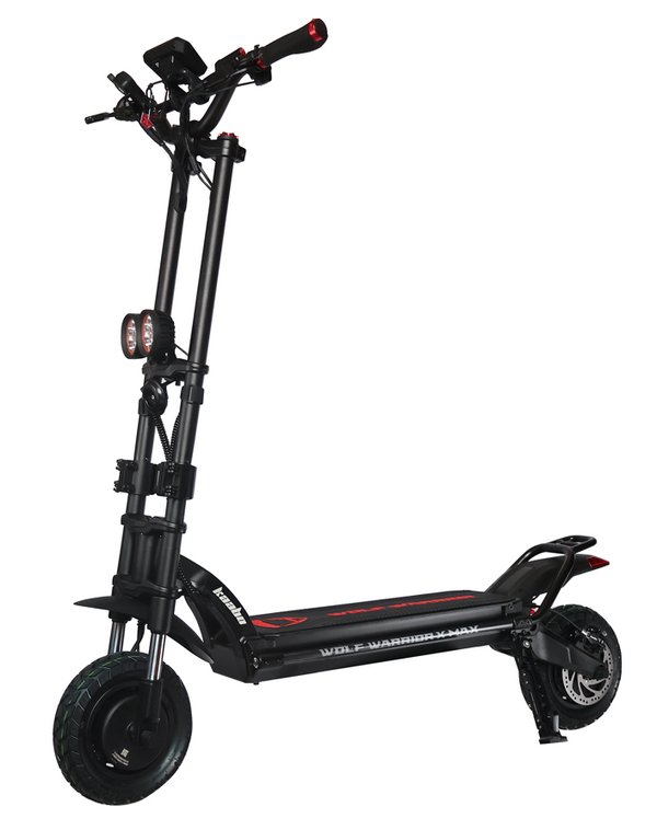 Kaabo Wolf Warrior X Max 44 MPH Dual Motor Adult Electric Scooter | 4000W Peak | 56 Mile Long Range Dual Stem NFC Key Lock E-Scooter