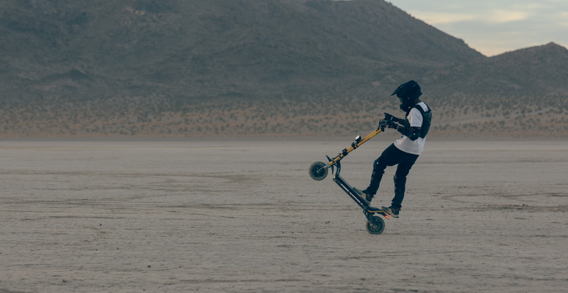 Kaabo Wolf Warrior X Max 44 MPH Dual Motor Adult Electric Scooter | 4000W Peak | 56 Mile Long Range Dual Stem NFC Key Lock E-Scooter