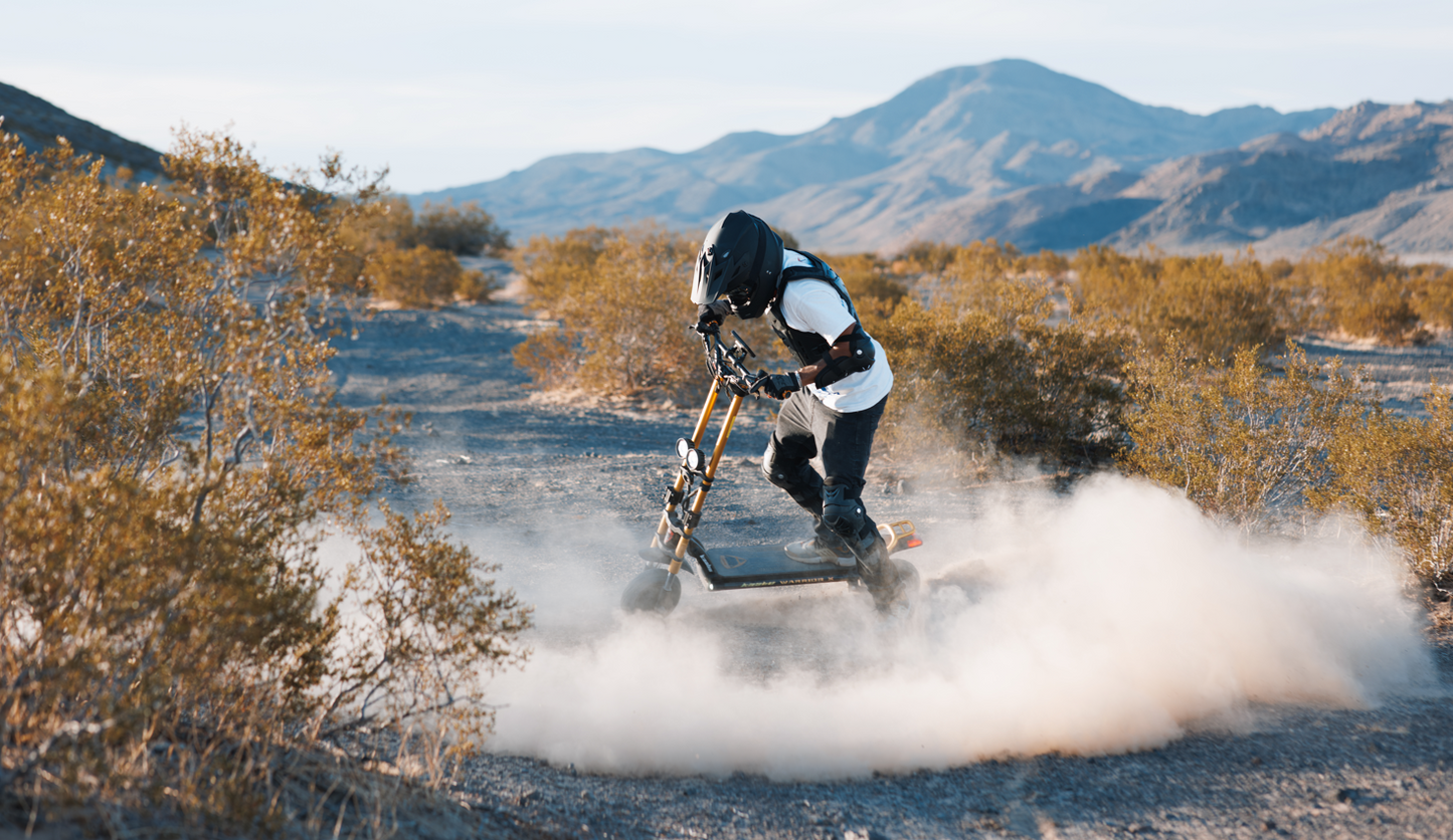 Kaabo Wolf Warrior X Max 44 MPH Dual Motor Adult Electric Scooter | 4000W Peak | 56 Mile Long Range Dual Stem NFC Key Lock E-Scooter