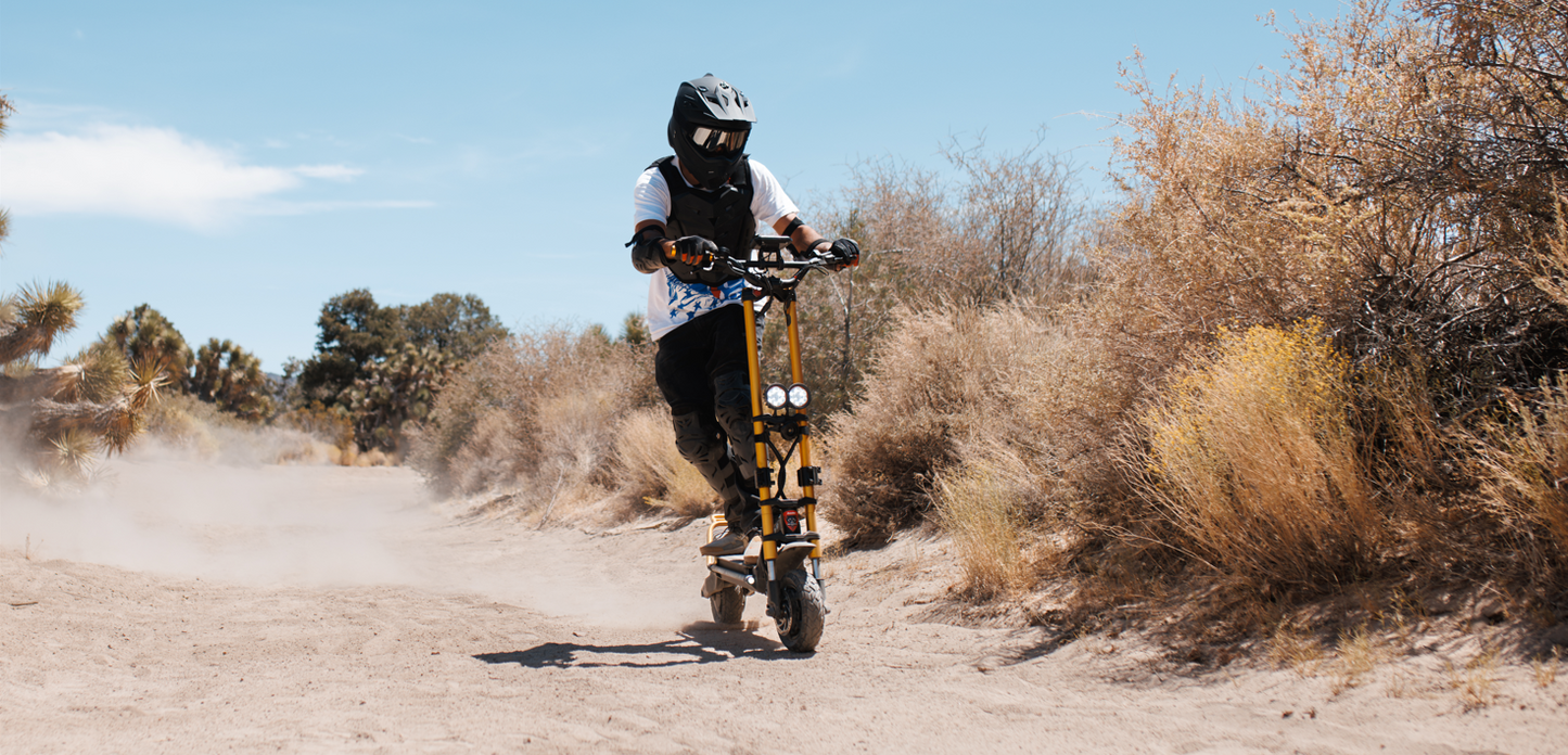 Kaabo Wolf Warrior X Max 44 MPH Dual Motor Adult Electric Scooter | 4000W Peak | 56 Mile Long Range Dual Stem NFC Key Lock E-Scooter
