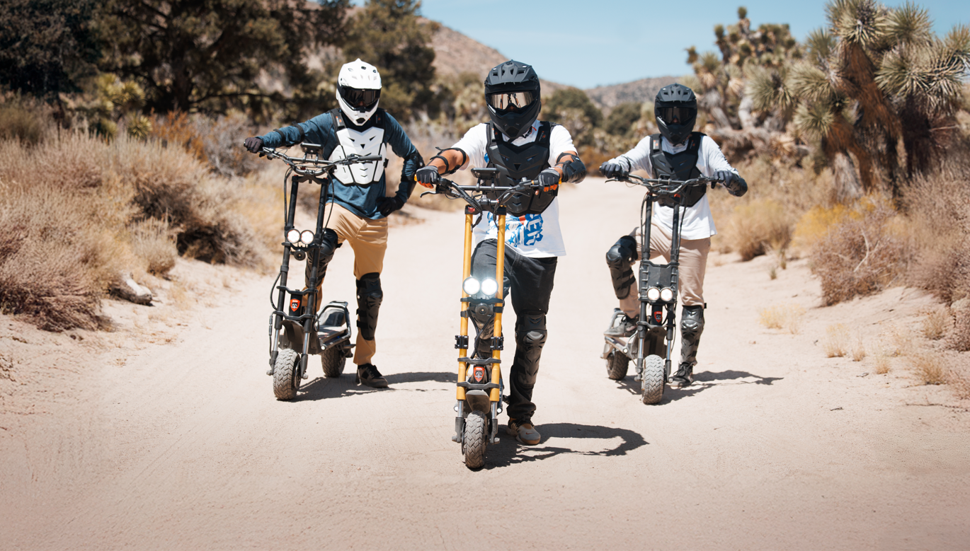 Kaabo Wolf Warrior X Max 44 MPH Dual Motor Adult Electric Scooter | 4000W Peak | 56 Mile Long Range Dual Stem NFC Key Lock E-Scooter