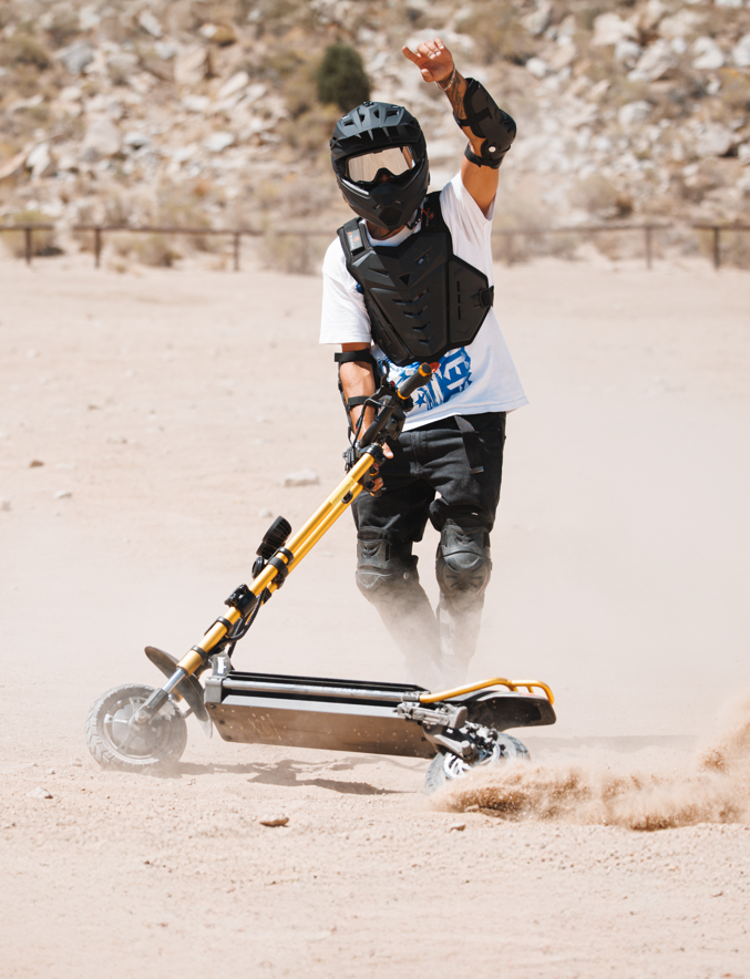 Kaabo Wolf Warrior X Max 44 MPH Dual Motor Adult Electric Scooter | 4000W Peak | 56 Mile Long Range Dual Stem NFC Key Lock E-Scooter