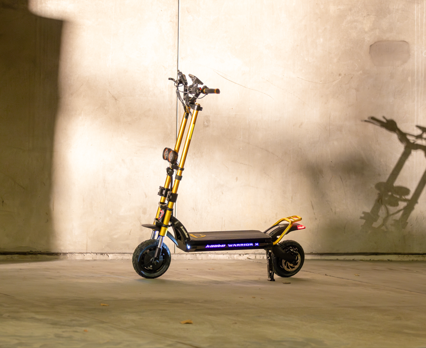 Kaabo Wolf Warrior X Max 44 MPH Dual Motor Adult Electric Scooter | 4000W Peak | 56 Mile Long Range Dual Stem NFC Key Lock E-Scooter