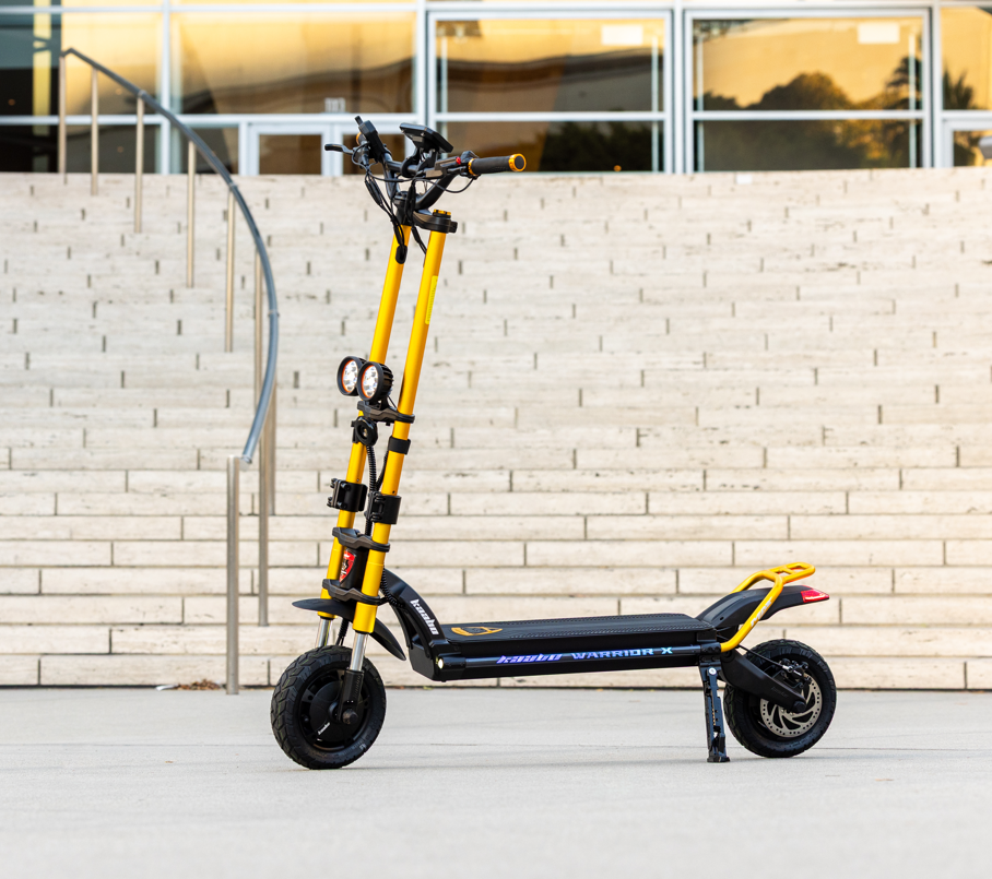 Kaabo Wolf Warrior X Max 44 MPH Dual Motor Adult Electric Scooter | 4000W Peak | 56 Mile Long Range Dual Stem NFC Key Lock E-Scooter
