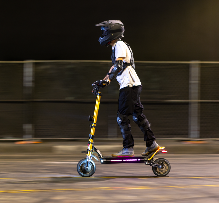 Kaabo Wolf Warrior X Max 44 MPH Dual Motor Adult Electric Scooter | 4000W Peak | 56 Mile Long Range Dual Stem NFC Key Lock E-Scooter
