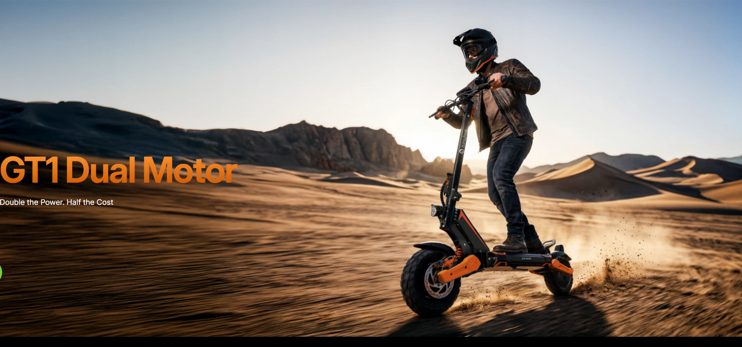 isinwheel GT1 52 km/h Dual Motor Off Road Electric Scooter | 1600W | 56 km Long Range | Folding E-Scooter