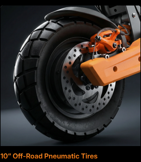 isinwheel GT1 52 km/h Dual Motor Off Road Electric Scooter | 1600W | 56 km Long Range | Folding E-Scooter