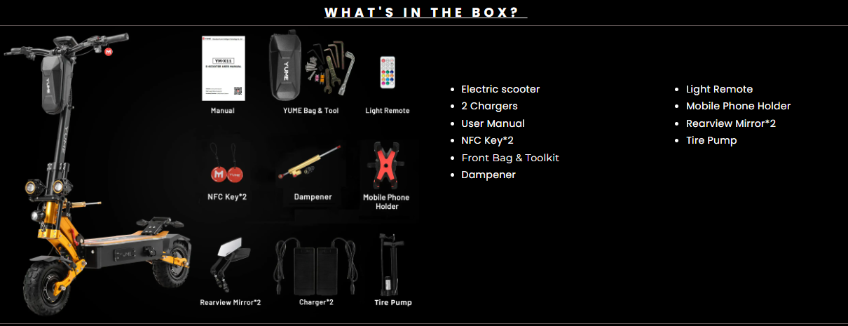 YUME X11+ 80 KM/H Dual Motor Long Range All-Terrain Electric Scooter | 6000W Peak | 96 KM Range | Folding Adult E-Scooter